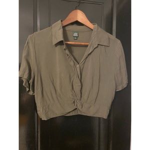 Wild Fabel Olive Green Crop Top